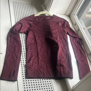 lululemon athletica Burgundy Textured Long Sleeve Top
